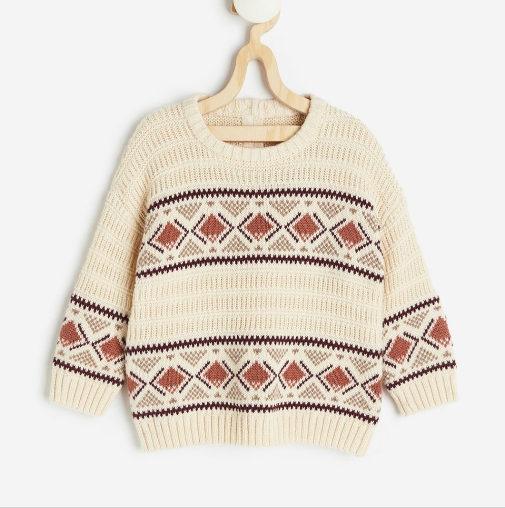 H&M NWT 100% cotton‎ patterned sweater size 3T